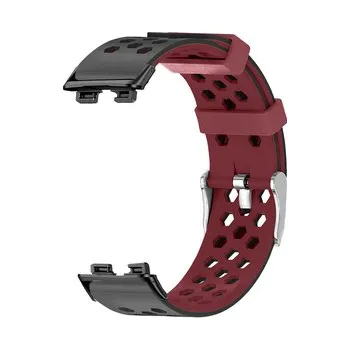 Chytré hodinky Perforovaný řemínek s přezkou Huawei Band 8/9/10,Černo-vínová