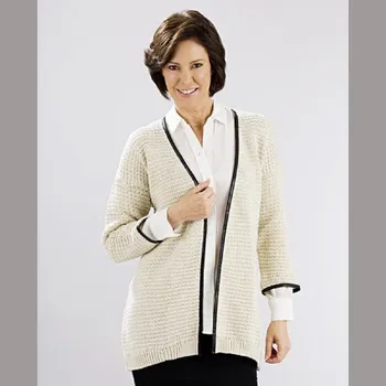 Dámský svetr Svetřík pletený přírodní černá L