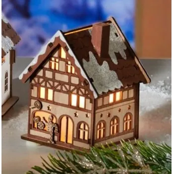 Domek s LED osvětlením č. 1 Každý 9 x 8 x 11 cm