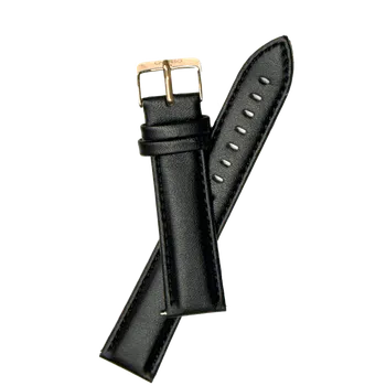 Řemínek na hodinky Náhradní řemínek 20mm Kožený, černý