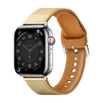 Chytré hodinky Řemínek z umělé kůže pro Apple Watch 42/44/45/46/49mm,Žlutá