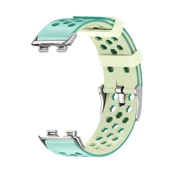 Chytré hodinky Perforovaný řemínek s přezkou Huawei Band 8/9/10,Tyrkysovo-Žlutá