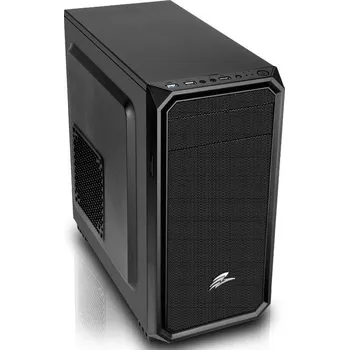 PC skříň EVOLVEO Shaw 2, case mATX, 1x 120 mm ventilátor, přední mesh panel, prachový filtr, bez zdroje, černá
