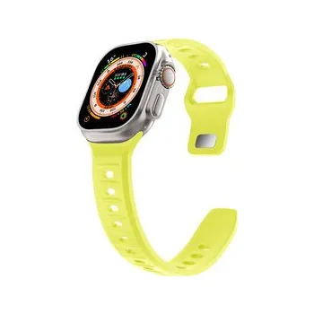 Chytré hodinky Silikonový vroubkovaný řemínek pro Apple Watch 38/40/41/42(S10)mm,Limetkově zelený