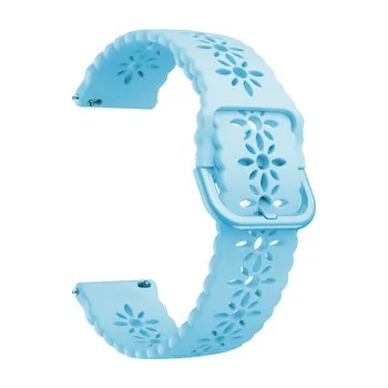 Chytré hodinky Řemínek s perforováním a přezkovým zapínáním 20mm,Světle modrá s barevnou přezkou