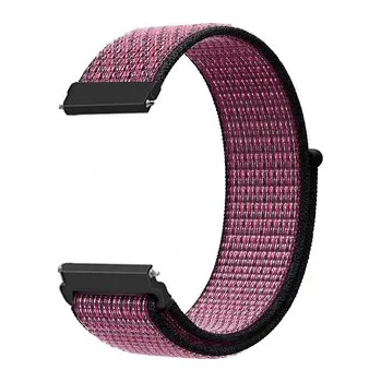 Chytré hodinky Nylonový řemínek 22mm,Růžovo-Černá