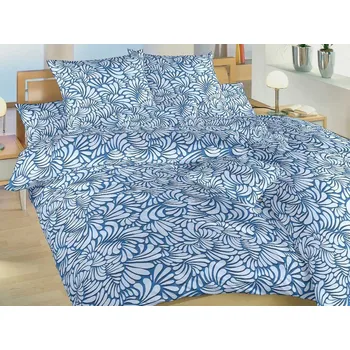 Povlečení Francouzské bavlněné povlečení 240x200, 2x 70x90 KOMFORT Iluze světle modrá