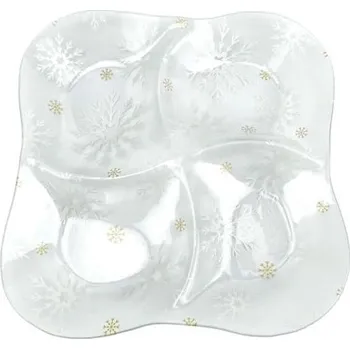 Talíř Servírovací skleněný talíř s vánočním motivem ø 28,5 cm Frosty Flakes – Dakls ID_1737966