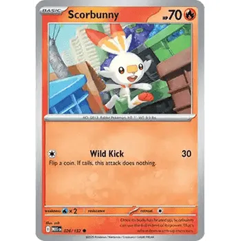Sběratelská karetní hra Pokémon MEG 026/132 Scorbunny - Mega Evolution Stav: Near Mint, Verze: REVERSE HOLO