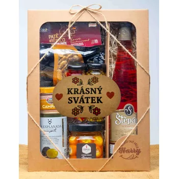 Dárková krabička VELKÁ DÁRKOVÁ SADA s Růžovým vínem krásný svátek (VELKÁ DÁRKOVÁ SADA s Růžovým vínem krásný svátek)