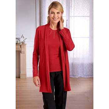 Kardigan se štrasem červená XXL