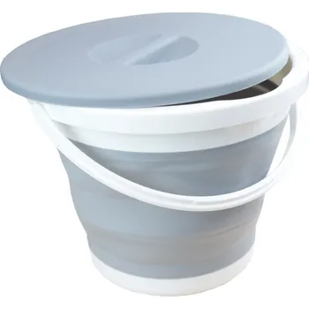 kbelík Skládací kbelík s víkem 5 l bílá/šedá 5 l