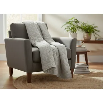 Přehoz na lůžko Přehoz na křeslo - sedačku LENNY šedá 70x160 cm Mybesthome