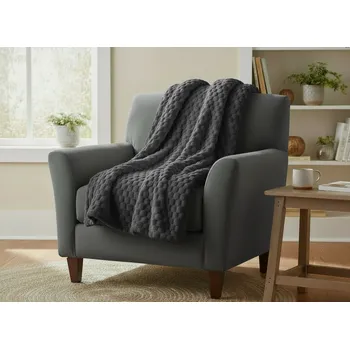 Přehoz na lůžko Přehoz na křeslo - sedačku FLANELA tmavě šedá 70x160 cm Mybesthome