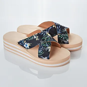 Dámské pantofle Pantofle Ibišek modrá-potisk 38