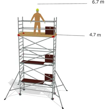 Lešení Hliníkové lešení Klimatek - výška 6,7 m - 2,5 m x 0,85 m (d/š)
