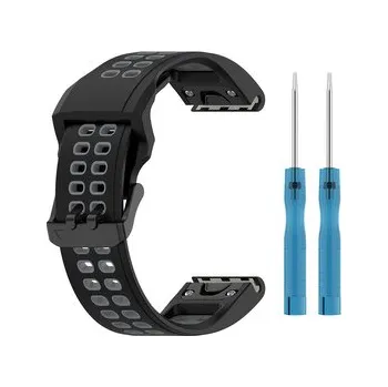 Chytré hodinky QuickFit perforovaný řemínek s přezkou 26mm,Černo-Šedý