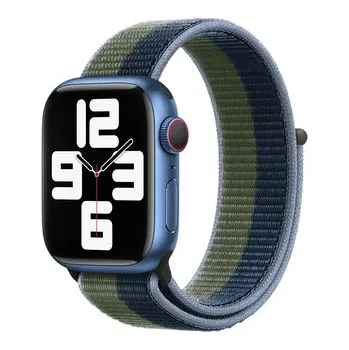 Chytré hodinky Nylonový řemínek pro Apple Watch 42/44/45/46/49mm,Modro-Zelená