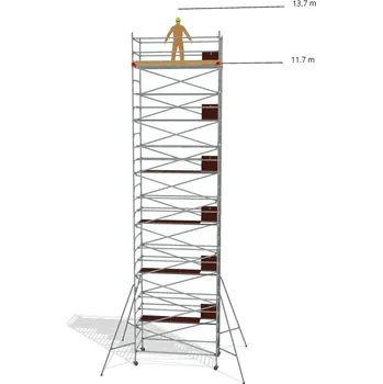 Lešení Hliníkové lešení Klasiko - výška 13,7 m - 3,2 m x 1,45 m (d/š)