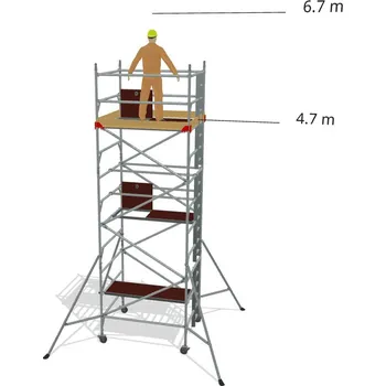 Lešení Hliníkové lešení Klasiko - výška 6,7 m - 1,8 m x 1,45 m (d/š)