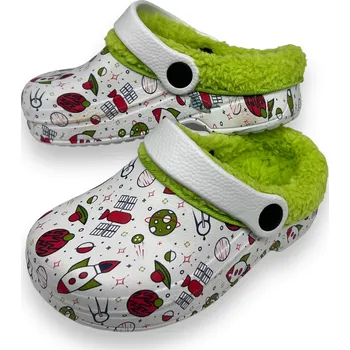 Chlapecké pantofle Fashion Chlapecké zelené zateplené gumové nazuváky 01 Barva: Zelená, Velikost: 35