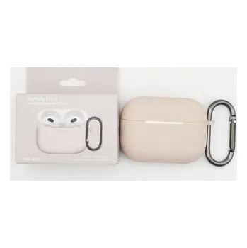 Příslušenství pro sluchátka Jednobarevný obal s karabinou pro AirPods PRO / 2 PRO,Pink Sand