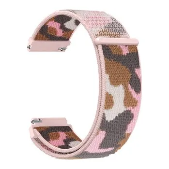Chytré hodinky Nylonový řemínek kamufláž 20mm,Růžová Kamufláž