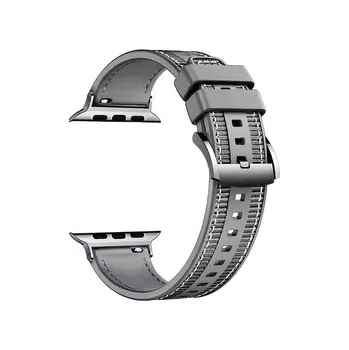 Chytré hodinky Silikonovo-textilní řemínek pro Apple Watch 42/44/45/46/49mm,Šedá
