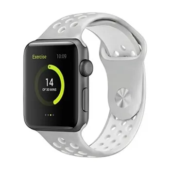 Chytré hodinky Perforovaný řemínek pro Apple Watch 38/40/41/42(S10)mm,Šedo-Bílý