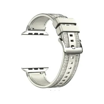 Chytré hodinky Silikonovo-textilní řemínek pro Apple Watch 38/40/41/42(S10)mm,Slonová kost