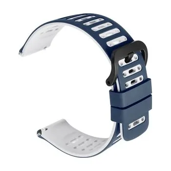 Chytré hodinky Dvojbarevný řemínek s přezkou 22mm,Tmavěmodro-Bílý