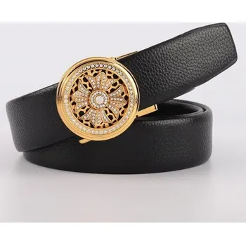 Opasek Pánský kožený pásek L485 zlatá 100 cm