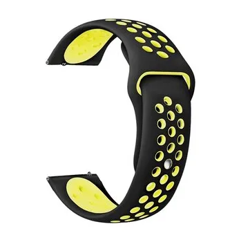 Chytré hodinky Perforovaný řemínek 20mm,Černo-žlutý