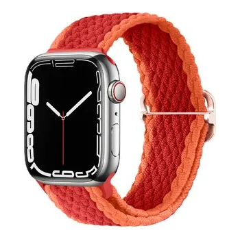 Chytré hodinky Pletený řemínek se sponou pro Apple Watch 42/44/45/46/49mm,Červeno-oranžový