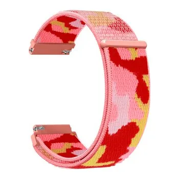 Chytré hodinky Nylonový řemínek kamufláž 20mm,Červená kamufláž