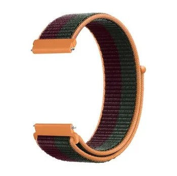Chytré hodinky Nylonový řemínek 20mm,Vínovo-oranžovo-zelená