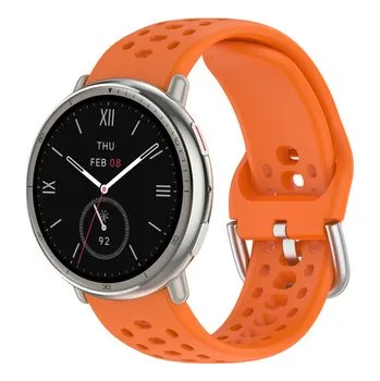 Chytré hodinky Jednobarevný perforovaný řemínek 20mm,Oranžová