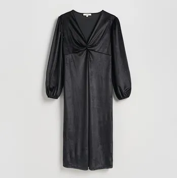 Dámské šaty Reserved - Maxi šaty s drapováním - černý - 370HZ-99X - 370HZ-99X-L