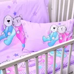 Stanex Dětské ložní povlečení bavlněné - pejsek s kočičkou fialový (LS329), 135 x 95 + 40 x 60, Zip