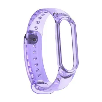 Chytré hodinky Silikonový průhledný řemínek měnící barvu Mi Band 3/4,Fialový