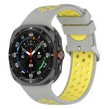 Chytré hodinky Dvojbarevný řemínek pro Samsung Galaxy Watch Ultra,Šedo-žlutý