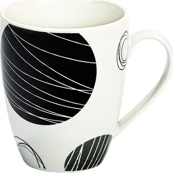 Hrnek 340ml KRUHY bílá/šedá/černá 340 ml