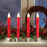 4 LED svíčky Výška 24 cm, průměr 2 cm.