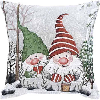 Polštář SCANquilt povlak MOTIV skřítci šedočervená 45 x 45 cm