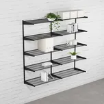 Walteco Nástěnná regálová sestava DOUBLE, 1500x1630 mm, černá Hloubka: 430 mm
