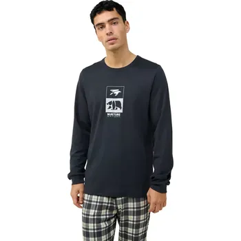 Pánské pyžamo Pánské bavlněné pyžamo s manžetami a kostkovanými kalhotami Vamp 23641 dark gray velikost L