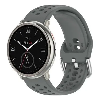 Chytré hodinky Jednobarevný perforovaný řemínek 20mm,Tmavě šedá