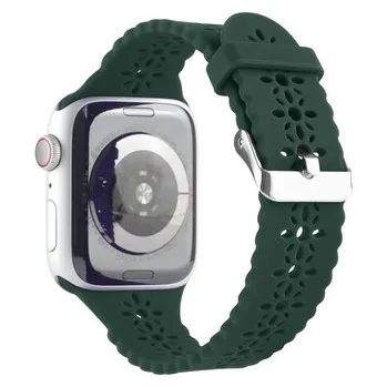 Chytré hodinky Řemínek s perforováním a přezkovým zapínáním pro Apple Watch 38/40/41/42(S10)mm,Tmavě zelený