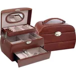B-TOP Šperkovnice z koženky se zrcátkem a šuplíkem ve tvaru kufříku – hnědá nebo červená Druh barvy: Hnědá