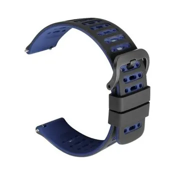 Chytré hodinky Dvojbarevný řemínek s přezkou 22mm,Černo-Modrý
